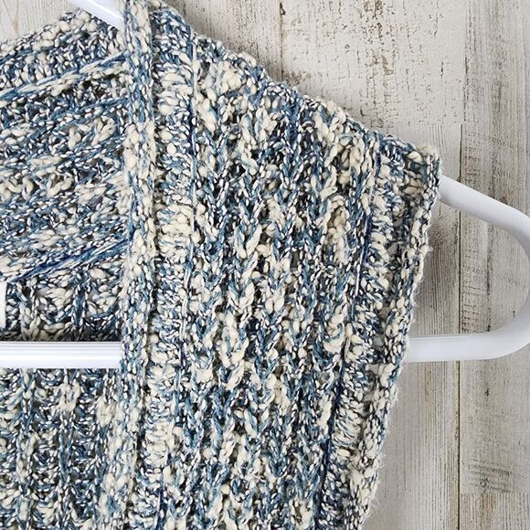 Sun & Shadow Cardigan Vest Sweater Blue Ivory Size Medium - Picture 6 of 12